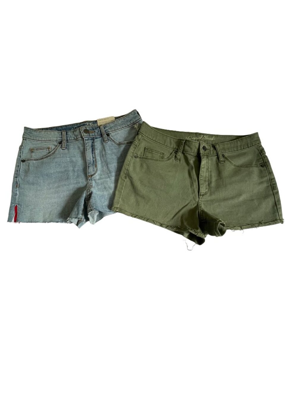 Universal Thread Shorts Bundle Size 6 NWT High Rise Denim & Olive Green 2 Pair